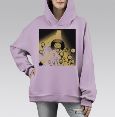 Сила Света представляет, Hoodie Mono Fiolet, оверсайз, утепленная