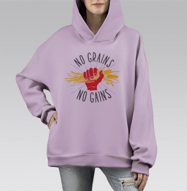СИЛА В ЗЛАКАХ, Hoodie Mono Fiolet, оверсайз, утепленная