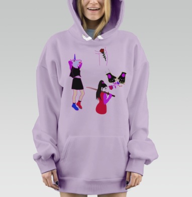 Синиймирок, Hoodie Mjhigh Dig Mel, Fiolet, утепленная