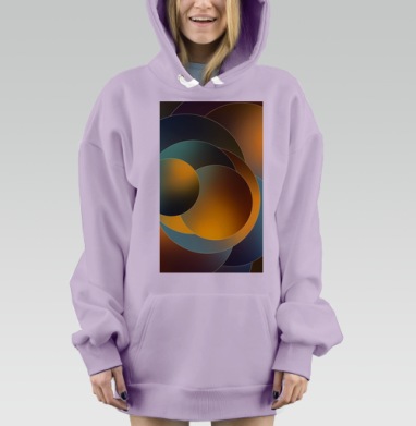 Сложные сферы в золотистых оттенках и бирюзовом цвете, Hoodie Mjhigh Dig Mel, Fiolet, утепленная