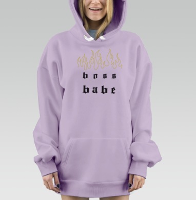 Смелая Женщина Лидер Энергия Огня, Hoodie Mjhigh Dig Mel, Fiolet, утепленная
