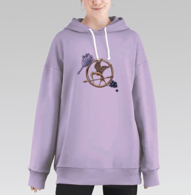 Сойка пересмешница, Hoodie Long Oversize Fiolet