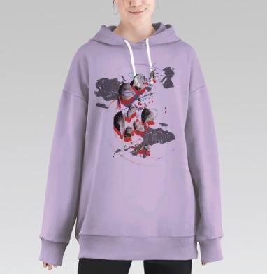 СПЭЙС, Hoodie Long Oversize Fiolet