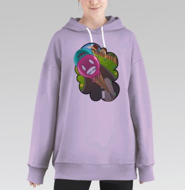 Свежий скейтер, Hoodie Long Oversize Fiolet