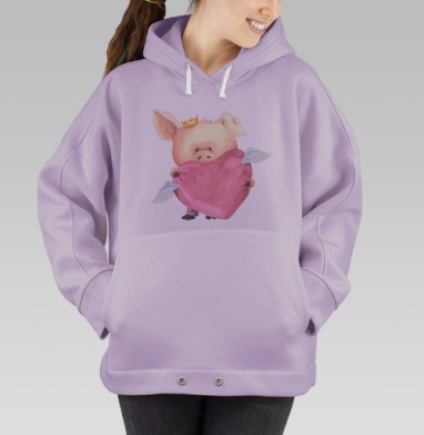 Свин с сердцем, Hoodie Oversize Fiolet