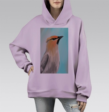 Свиристель, Hoodie Mono Fiolet, оверсайз, утепленная