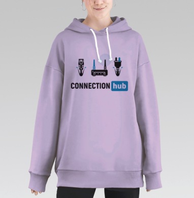 Связь и технологии соединение узловой точки, Hoodie Long Oversize Fiolet