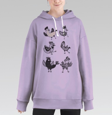 Танцующие курицы, Hoodie Long Oversize Fiolet