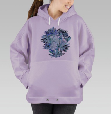 Танец холодных тропических растений в ночи, Hoodie Oversize Fiolet