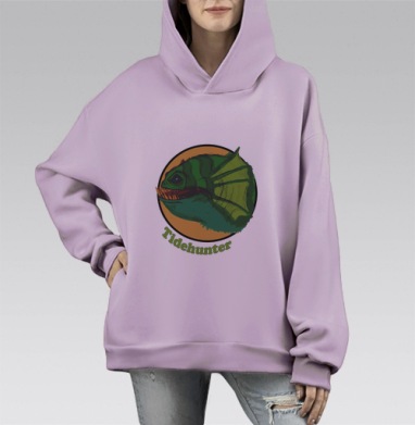 Тайдхантер, Hoodie Mono Fiolet, оверсайз, утепленная