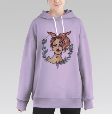 Телец. Знак зодиака, Hoodie Long Oversize Fiolet
