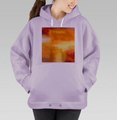 Теплое Слияние Красных Оранжевых Оттенков, Hoodie Oversize Fiolet