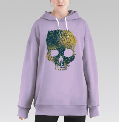 Токсичный череп, Hoodie Long Oversize Fiolet