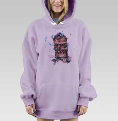 Тортик с черникой, Hoodie Mjhigh Dig Mel, Fiolet, утепленная