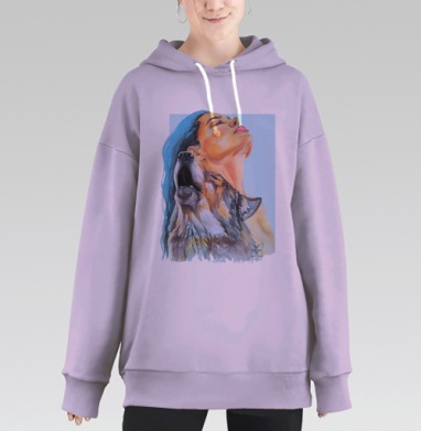 Тотем волк, Hoodie Long Oversize Fiolet