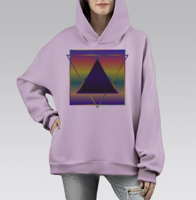 Треугольник, Hoodie Mono Fiolet, оверсайз, утепленная