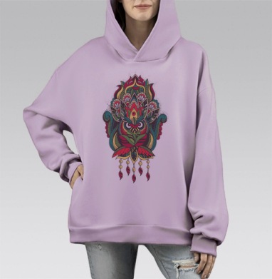 Важный, Hoodie Mono Fiolet, оверсайз, утепленная