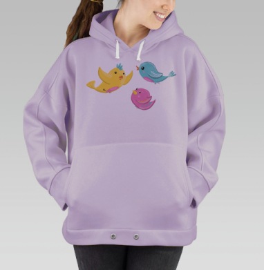Весенние птички, Hoodie Oversize Fiolet