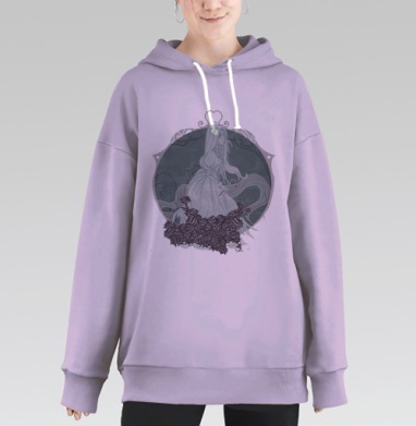 Весенние розы, Hoodie Long Oversize Fiolet