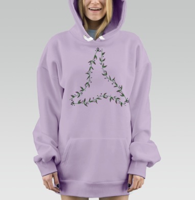 Веточки белладонны с ягодами зеленым коричневым бордовым серым, Hoodie Mjhigh Dig Mel, Fiolet, утепленная