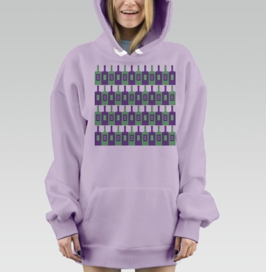 Винные бутылки зелёные сиреневые оттенки для повседневного отдыха, Hoodie Mjhigh Dig Mel, Fiolet, утепленная