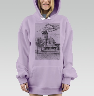 ВодонапорнаябашняСветлогорскАрхитектура2024, Hoodie Mjhigh Dig Mel, Fiolet, утепленная