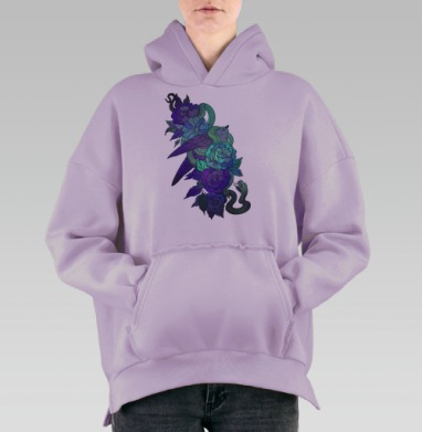 Воскресный завтрак, Hoodie Oversize Fiolet, утепленная