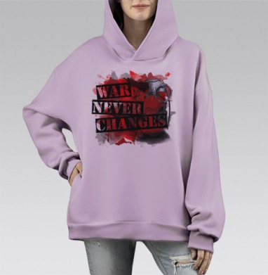 Война никогда не меняется, Hoodie Mono Fiolet, оверсайз, утепленная