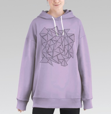 Всё косенько, Hoodie Long Oversize Fiolet