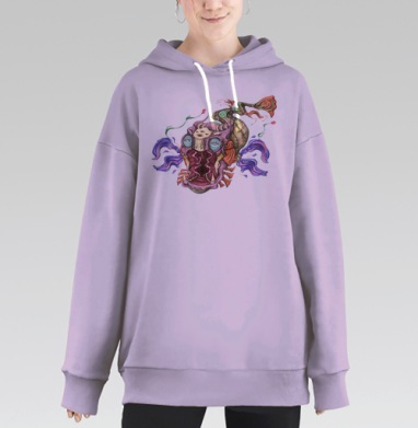 Вторая, Hoodie Long Oversize Fiolet