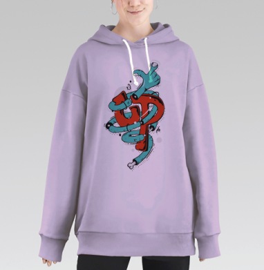 Вверх Дудл, Hoodie Long Oversize Fiolet