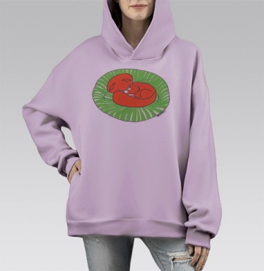Хитрый соня, Hoodie Mono Fiolet, оверсайз, утепленная