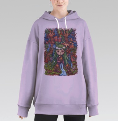 Хозяйка леса, Hoodie Long Oversize Fiolet