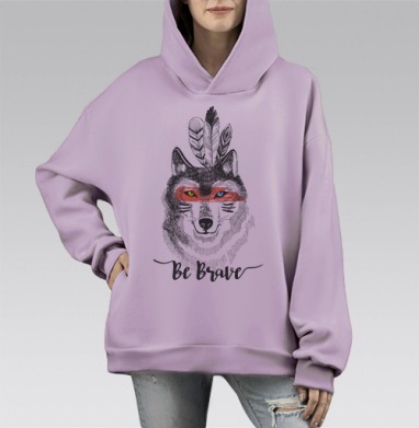 Храбрый пес, Hoodie Mono Fiolet, оверсайз, утепленная