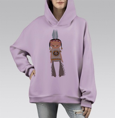 Я американец!, Hoodie Mono Fiolet, оверсайз, утепленная