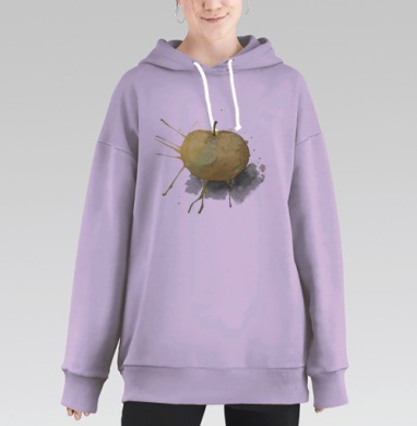 Яблоко акварелью, Hoodie Long Oversize Fiolet