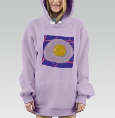 Яичница на синем полотенце с яркими акцентами фона, Hoodie Mjhigh Dig Mel, Fiolet, утепленная