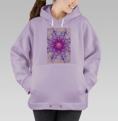 Яркая Абстрактная Вспышка Синего Розового Пульса, Hoodie Oversize Fiolet