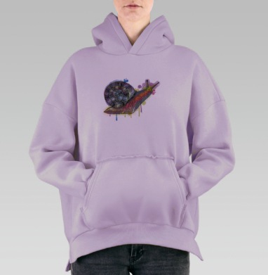 Яркая акварельная улитка медленное движение лучшая коллекция, Hoodie Oversize Fiolet, утепленная