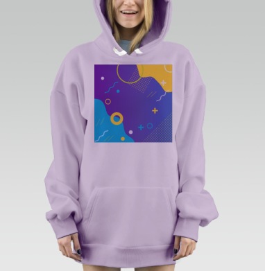 Яркая Геометрическая Абстракция В Движении, Hoodie Mjhigh Dig Mel, Fiolet, утепленная