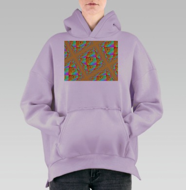 Яркие бабочки, Hoodie Oversize Fiolet, утепленная