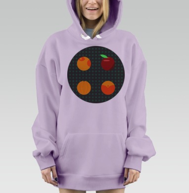 Яркие сочные апельсин абрикос яблоко, Hoodie Mjhigh Dig Mel, Fiolet, утепленная