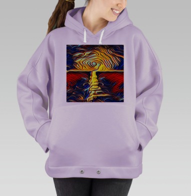 Яркий Рассвет Танцующий Закат Абстрактное Искусство, Hoodie Oversize Fiolet