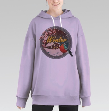Зима, Hoodie Long Oversize Fiolet