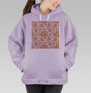 Зимние сладкие снежинки для любителей уюта, Hoodie Oversize Fiolet