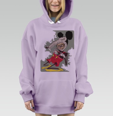 Злая карикатура человек в костюме крысы жертва капитализма, Hoodie Mjhigh Dig Mel, Fiolet, утепленная