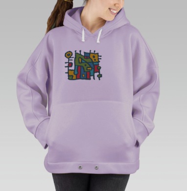 Змей охраняет золотой слиток на тёмно зелёном фоне, Hoodie Oversize Fiolet