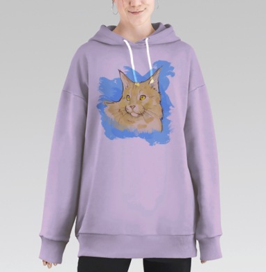 Золотоглазый кот, Hoodie Long Oversize Fiolet