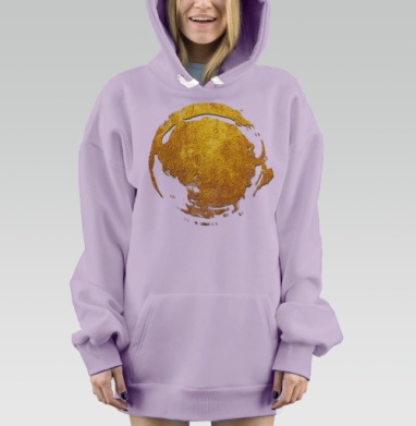 Золотой круг на темно синем фоне золотой круг на темно синем фоне, Hoodie Mjhigh Dig Mel, Fiolet, утепленная