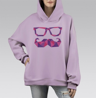 100% ХИПСТЕР, Hoodie Mono Fiolet, оверсайз, утепленная